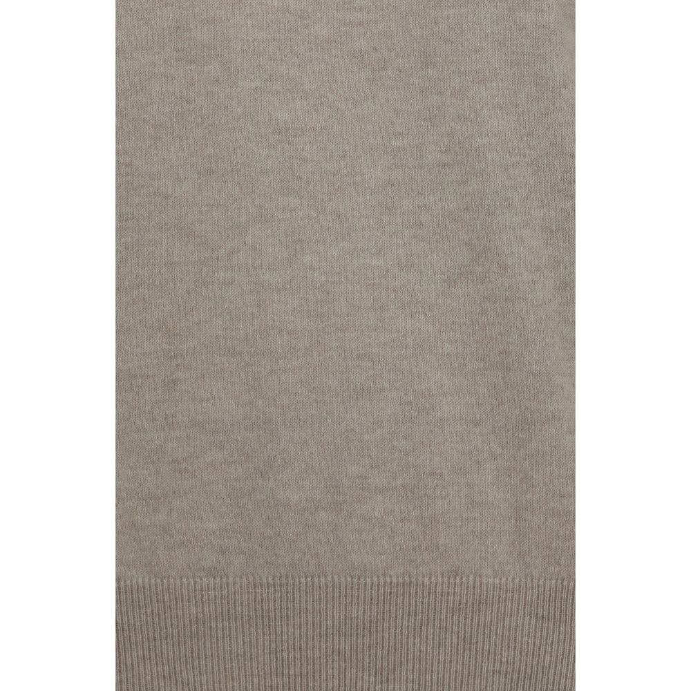 Brunello Cucinelli Beige Cashmere Sweater – With Monili Chain Detail AW26