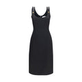 Versace Black 100% Virgin Wool Midi Cocktail Dress – Medusa Buttons, Slim Silhouette, AW26