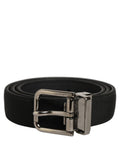 Dolce & Gabbana Black Classic Leather Belt – Silver Buckle, 2,5 cm, Logo, Italian