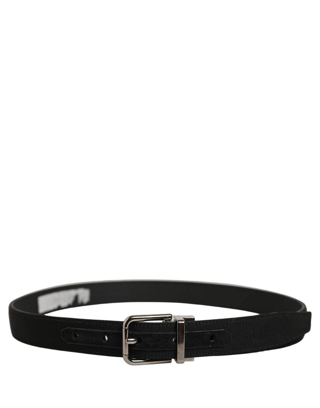 Dolce & Gabbana Black Classic Leather Belt – Silver Buckle, 2,5 cm, Logo, Italian