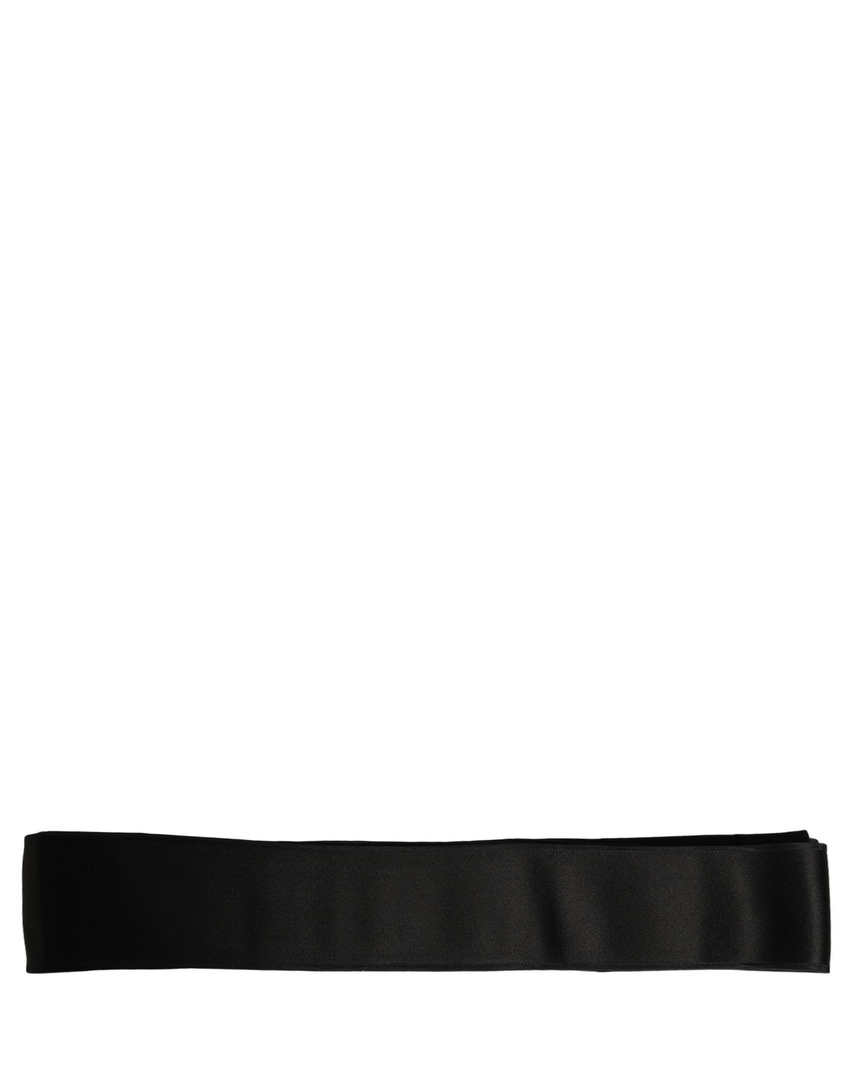 Dolce & Gabbana Black Silk Waist Belt – 270x8 cm, 100% Silk, Logo, Italian
