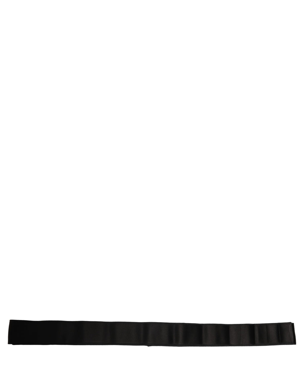 Dolce & Gabbana Black Silk Waist Belt – 270x8 cm, 100% Silk, Logo, Italian