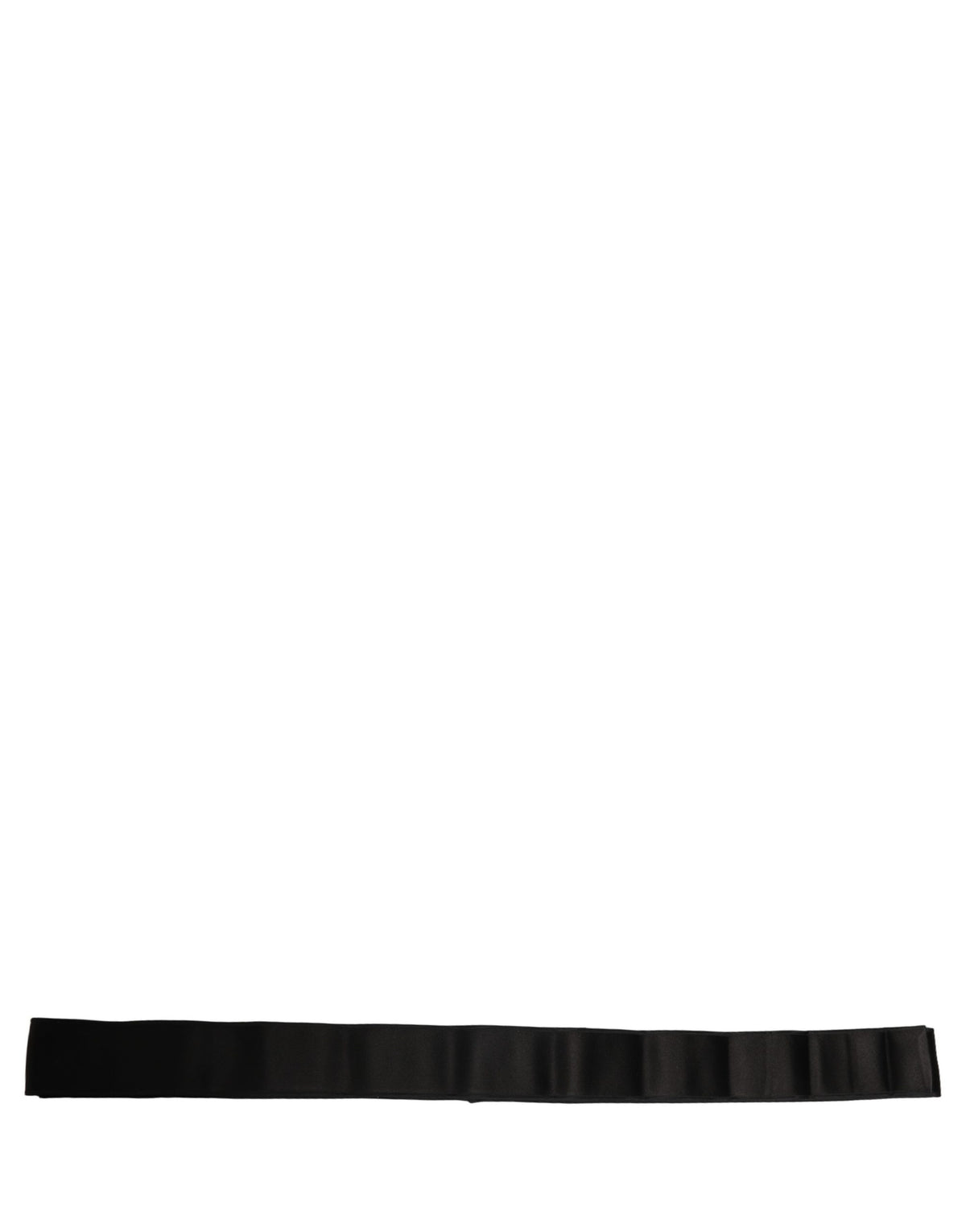 Dolce & Gabbana Black Silk Waist Belt – 270x8 cm, 100% Silk, Logo, Italian