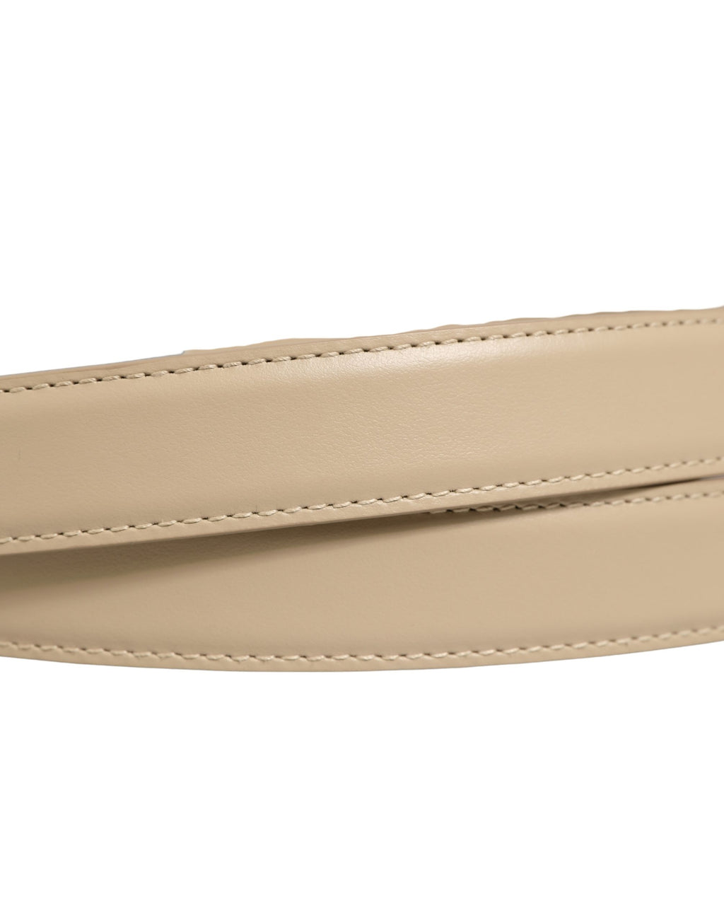 Dolce & Gabbana Beige Leather Belt – Gold Buckle, 2,5 cm, 100% Leather, Logo, Italian