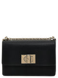 Furla Black Textured Leather Mini Crossbody Bag – '1927', Arco Logo, Chain Strap, Flap Closure, Bulgaria