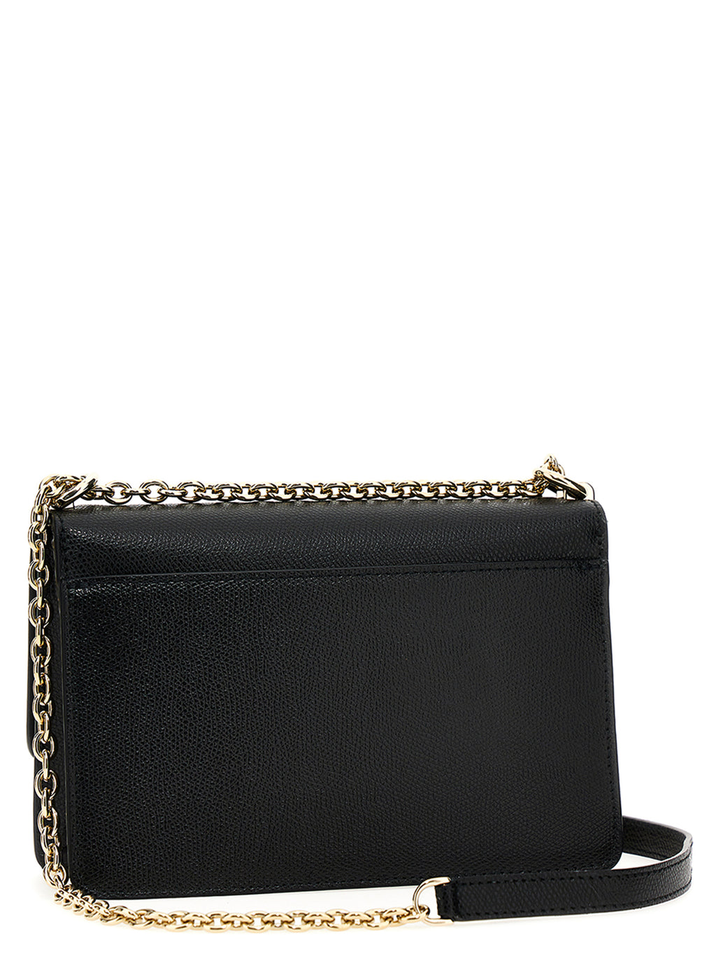 Furla Black Textured Leather Mini Crossbody Bag – '1927', Arco Logo, Chain Strap, Flap Closure, Bulgaria
