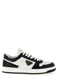 Prada Two-Tone Calfskin 'Downtown' Low-Top Sneakers - Green Glaze Triangle Logo, Lace-Up, Italian