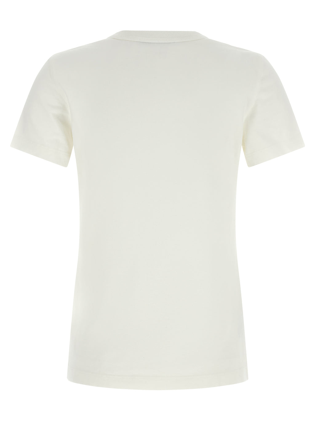 Prada White 100% Cotton T-Shirt – Used Effect, Logo Patch Pocket, Crew Neck, Short Sleeve, Italian