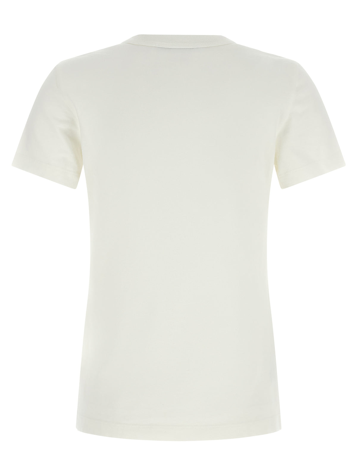 Prada White 100% Cotton T-Shirt – Used Effect, Logo Patch Pocket, Crew Neck, Short Sleeve, Italian