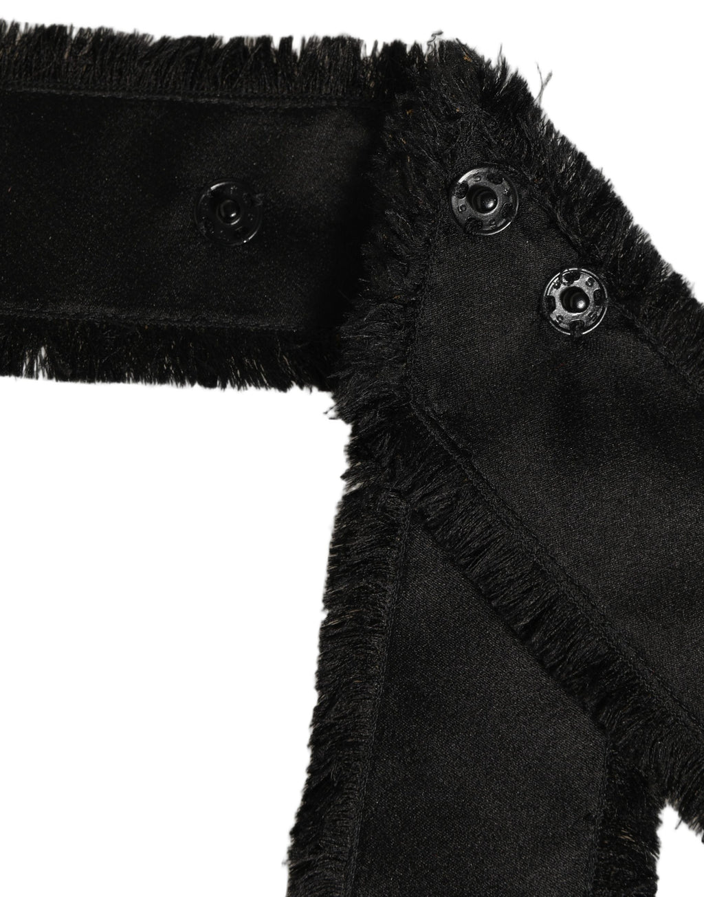 Dolce & Gabbana Black Velvet Tie Belt - 6 cm, 60% Cotton 40% Acetate, Fringed, Italian