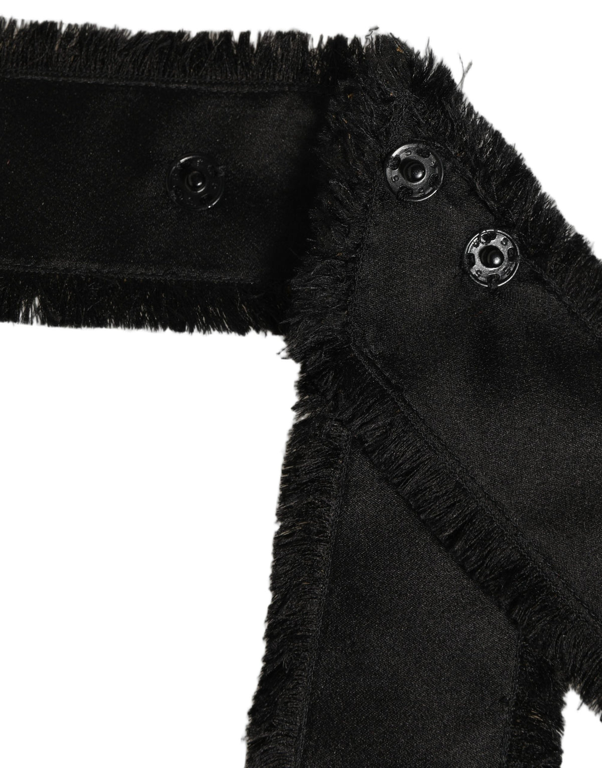 Dolce & Gabbana Black Velvet Tie Belt - 6 cm, 60% Cotton 40% Acetate, Fringed, Italian