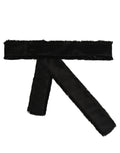 Dolce & Gabbana Black Velvet Tie Belt - 6 cm, 60% Cotton 40% Acetate, Fringed, Italian