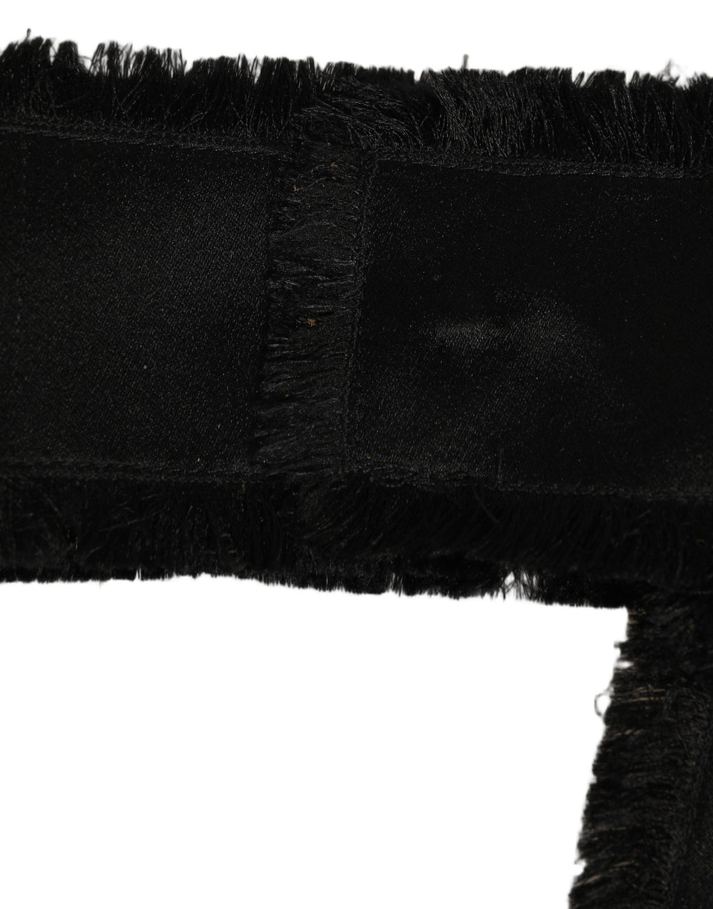 Dolce & Gabbana Black Velvet Tie Belt - 6 cm, 60% Cotton 40% Acetate, Fringed, Italian