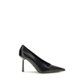 Prada Black Goatskin High-Heel Pumps – Embossed Logo, Leather Sole, AW26, Italian