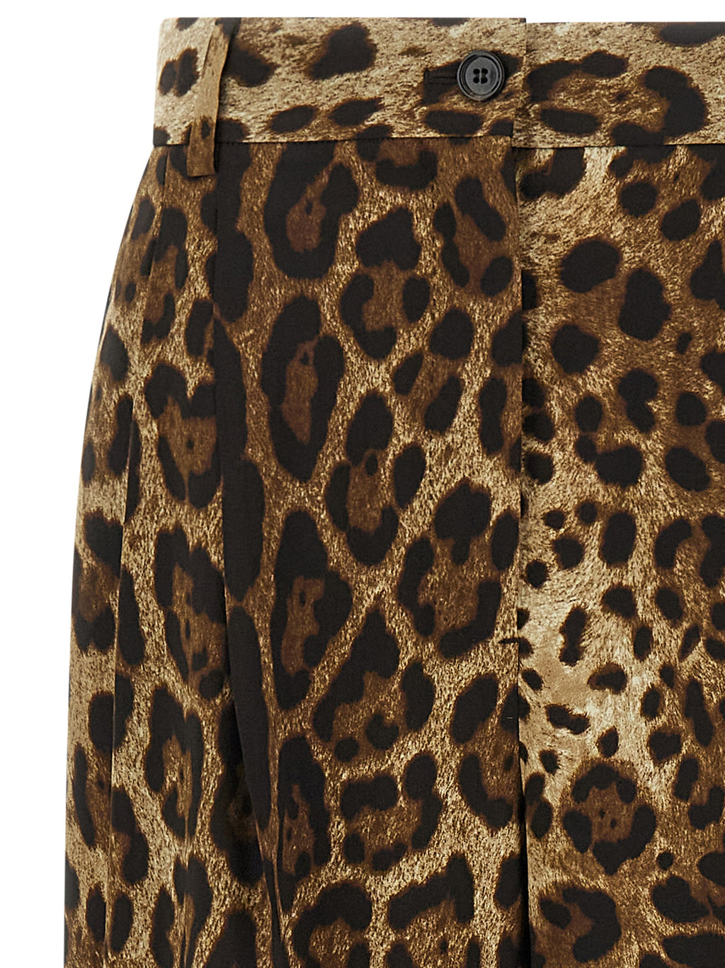 Dolce & Gabbana Brown Wool Trousers - Animal Print, High Waist