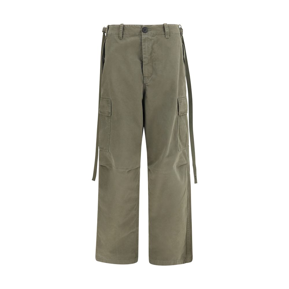 Fendi Two-Tone 100% Cotton Cargo Trousers – Side Tie, Bellows Pockets, Punto Embroidery, AW26, Italian