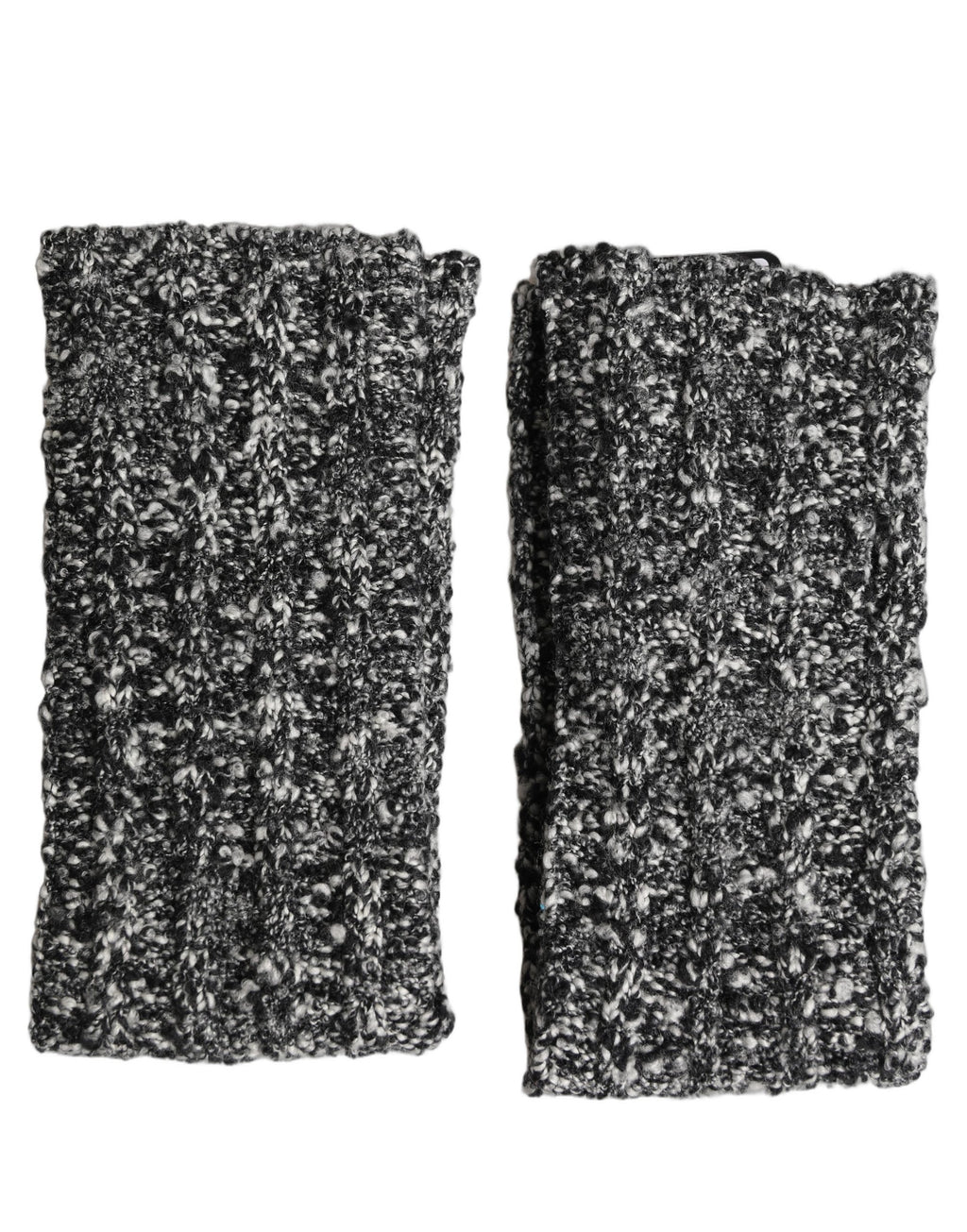 Dolce & Gabbana Black Wool-Blend Knitted Wrist Warmer – Ribbed, Virgin Wool, Logo, Italian
