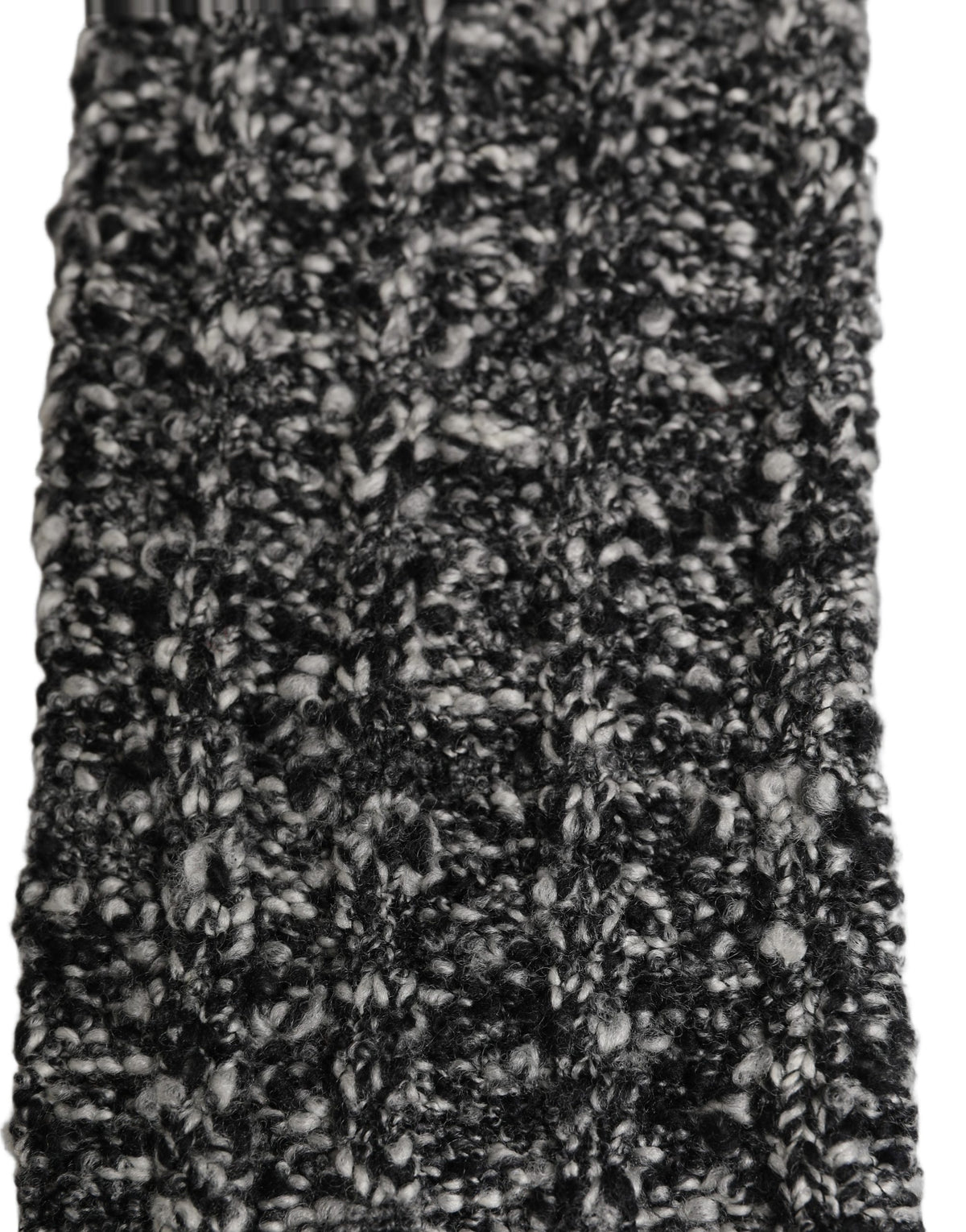 Dolce & Gabbana Black Wool-Blend Knitted Wrist Warmer – Ribbed, Virgin Wool, Logo, Italian