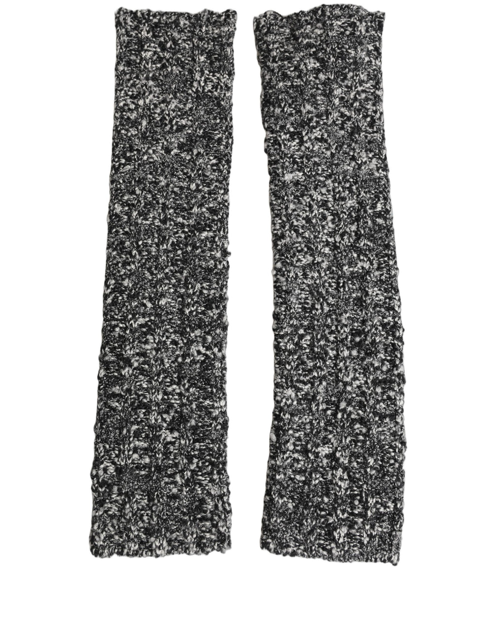 Dolce & Gabbana Black Wool-Blend Knitted Wrist Warmer – Ribbed, Virgin Wool, Logo, Italian