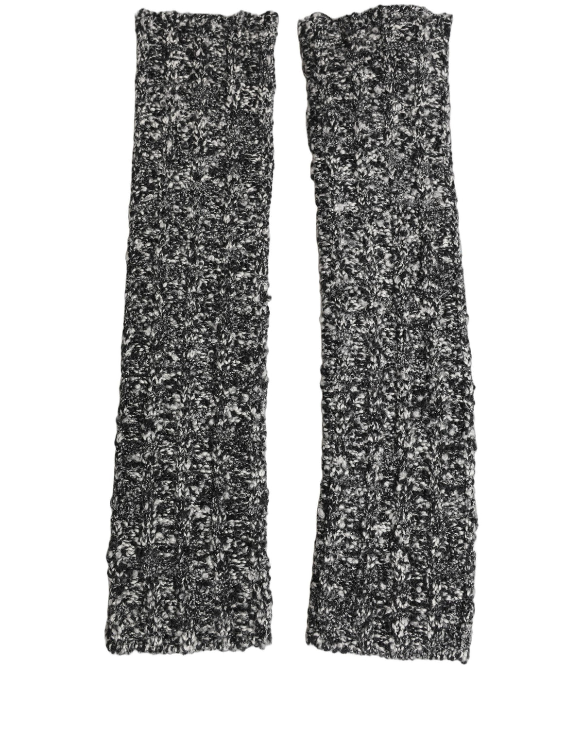 Dolce & Gabbana Black Wool-Blend Knitted Wrist Warmer – Ribbed, Virgin Wool, Logo, Italian