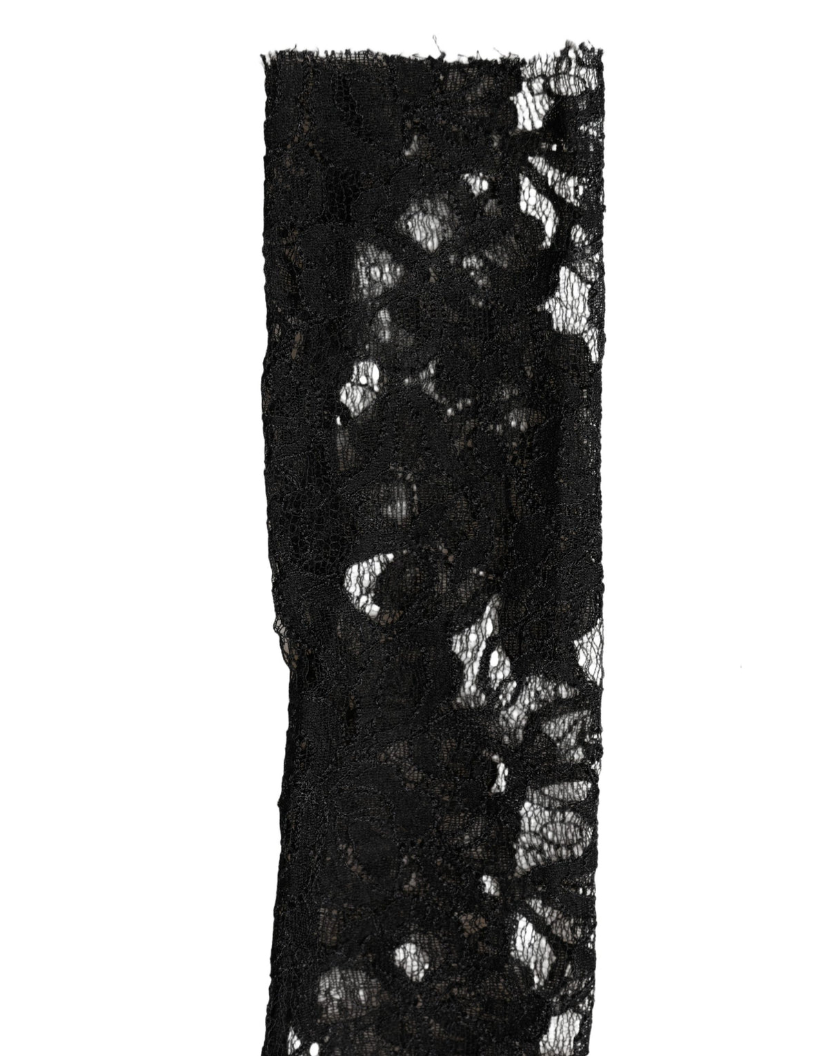 Dolce & Gabbana Black Nylon Floral Lace Wrist Warmer – Long, Logo, Italian