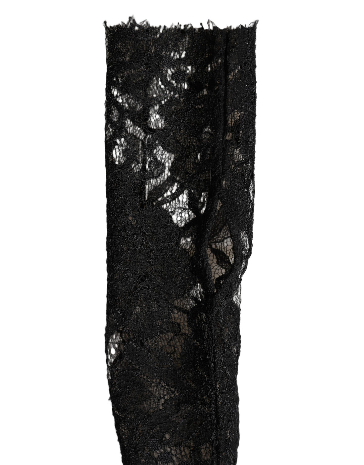 Dolce & Gabbana Black Nylon Floral Lace Wrist Warmer – Long, Logo, Italian