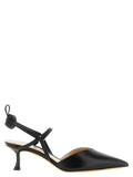 Fendi Black Calfskin 'Colibrì' Slingback Pump – Pointed Toe, Crossed Straps, Sculptural Heel, Italy