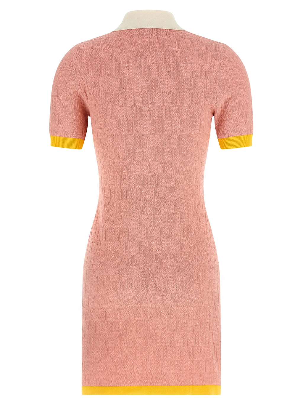 Fendi Multicolor Cotton-Silk FF Jacquard Mini Dress – Polo Collar, Color-Block, Italian