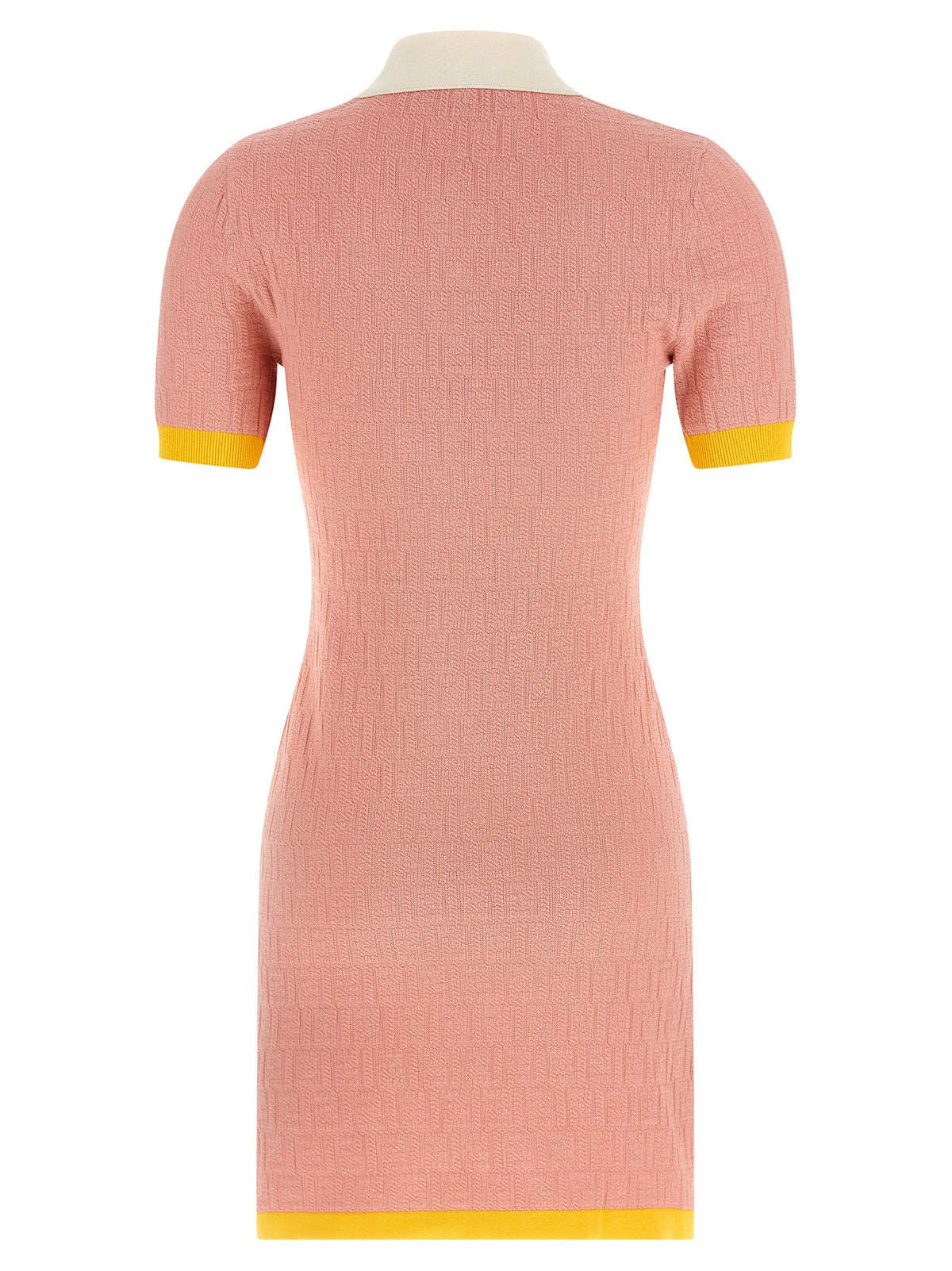 Fendi Multicolor Cotton-Silk FF Jacquard Mini Dress – Polo Collar, Color-Block, Italian