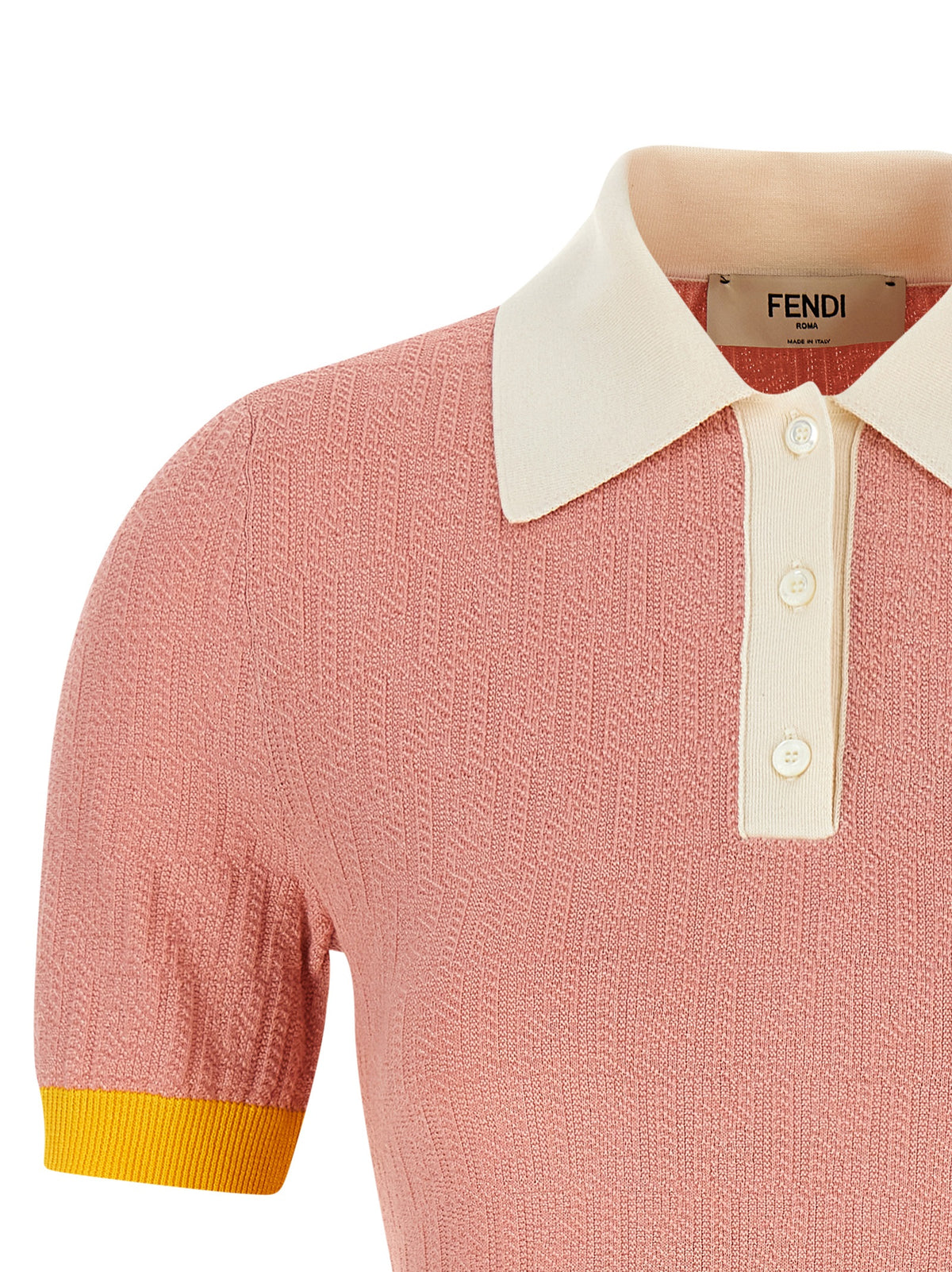 Fendi Multicolor Cotton-Silk FF Jacquard Mini Dress – Polo Collar, Color-Block, Italian