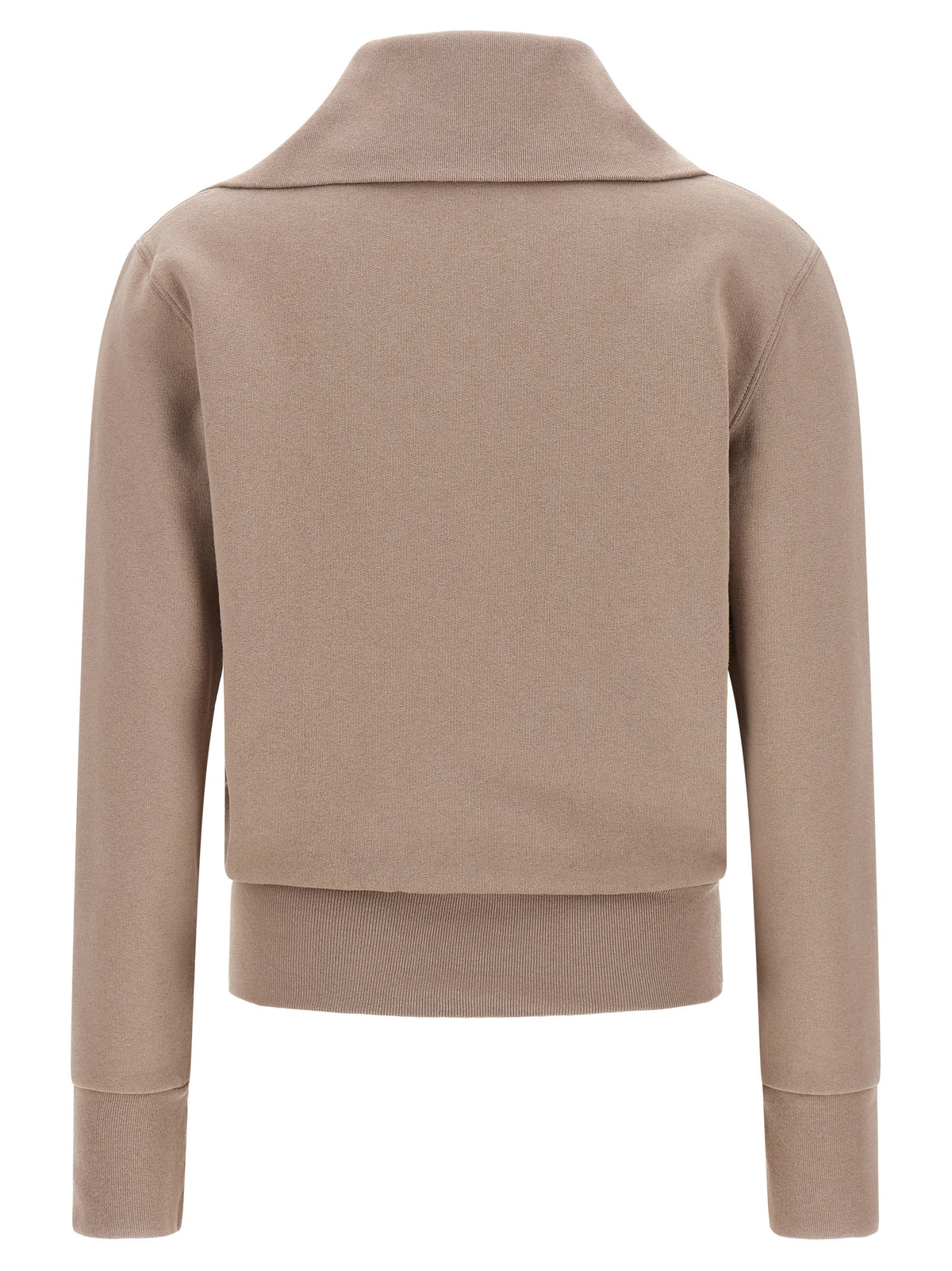 Balenciaga Pink Cotton 'Slim Zip' Sweatshirt – Wide Collar, Double Zip, Embroidered Logo, Portuguese
