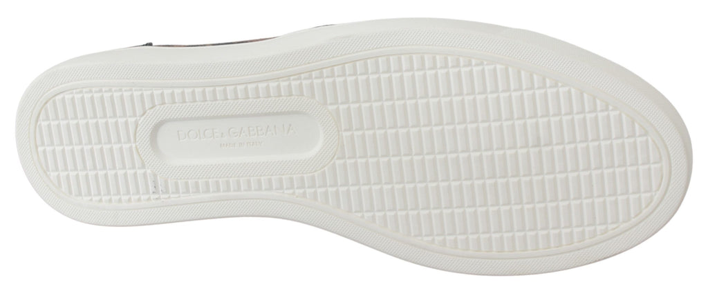 Dolce & Gabbana Brown Leopard '#dgfamily' Loafers II – Sheepskin-Cotton-PL, Rubber Sole, Slip-On, Logo, Italian