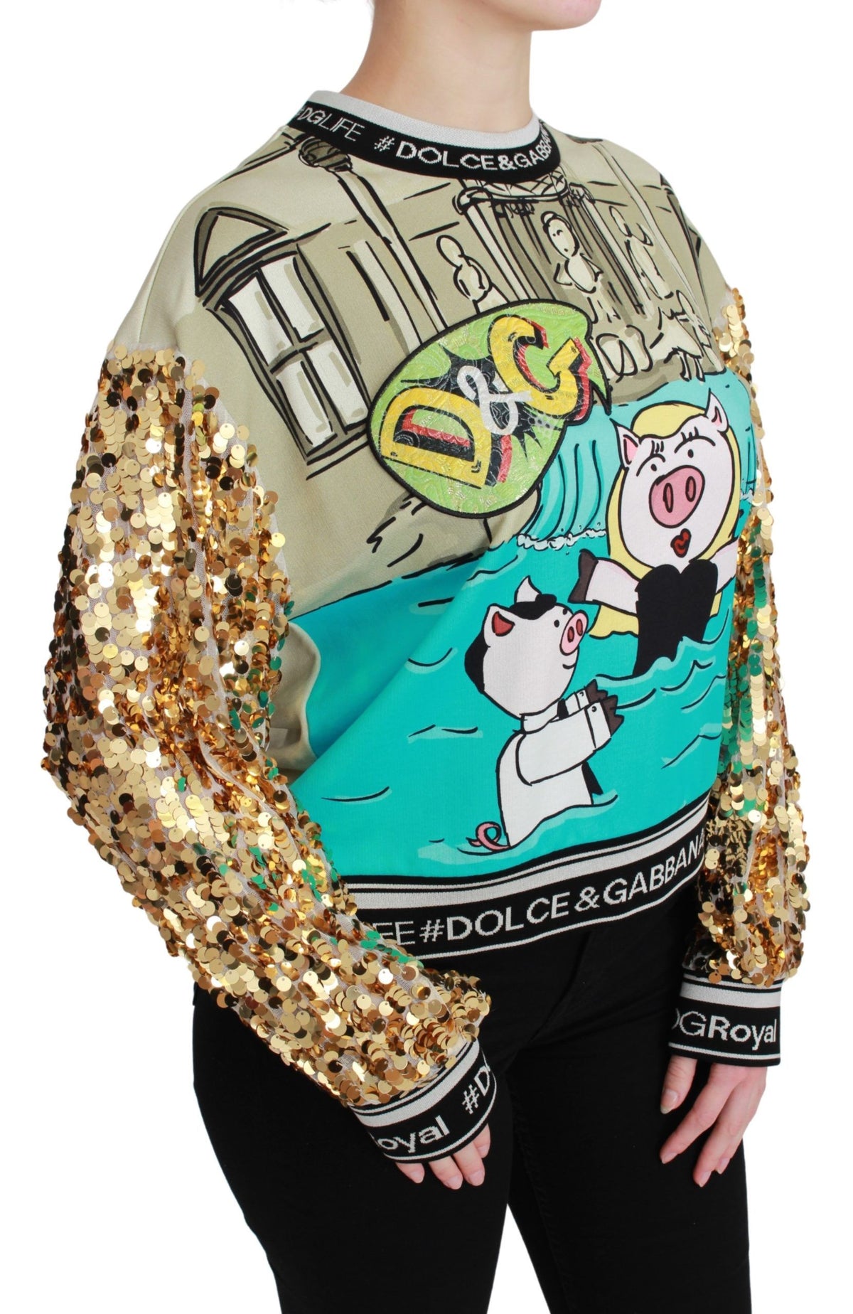 Dolce & Gabbana Year of the Pig Sequin Sweater – #DGMillennials Motif
