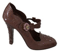 Dolce & Gabbana Brown Multicolored Crystal Pump – PVC, Multicolored Crystals, Rubber Sole, Logo, Italian