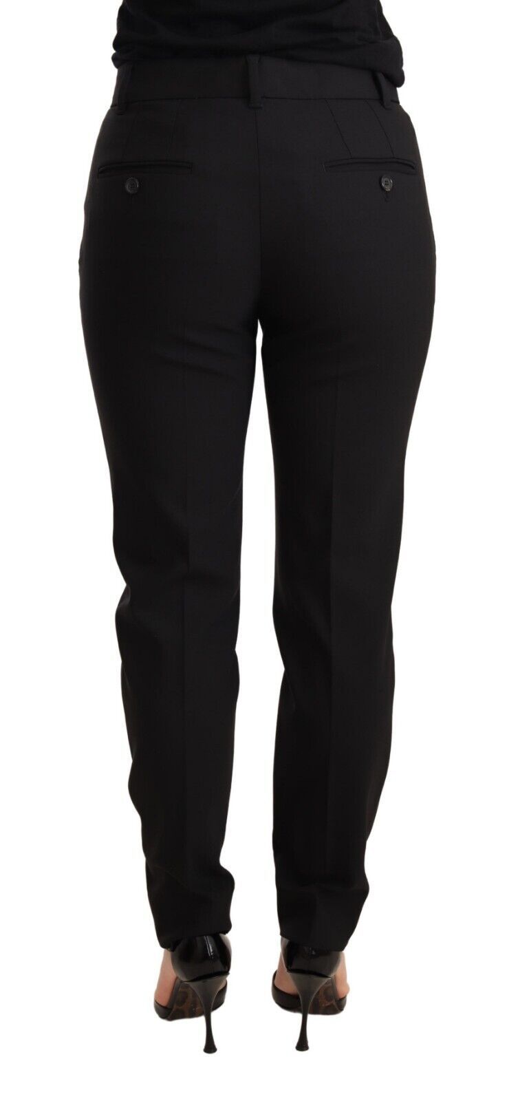 Dolce & Gabbana Black Virgin Wool Tapered-Leg Trousers – Tailored Silhouette