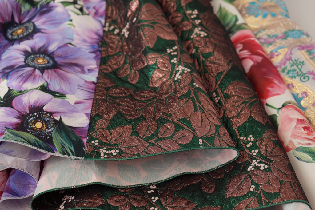 Dolce & Gabbana Colorful Patchwork Floral Jacquard Silk Midi Dress – Sleeveless