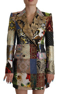 Dolce & Gabbana Multicolor Double-Breasted Patchwork Jacquard Blazer Jacket