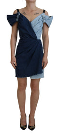 Dolce & Gabbana Two Tone Blue Patchwork Denim Mini Dress