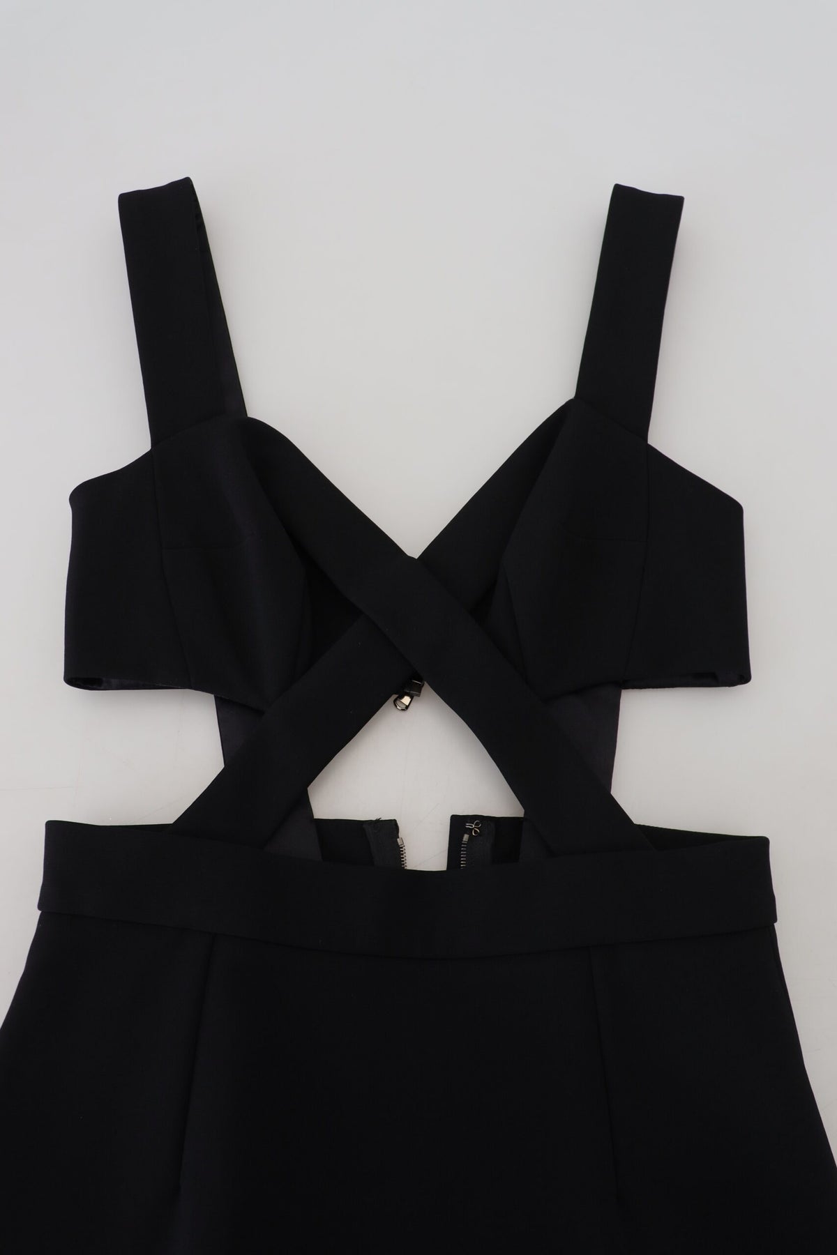Dolce & Gabbana Black Viscose Bodycon Midi Dress – Sleeveless, Slit, Silk Lining