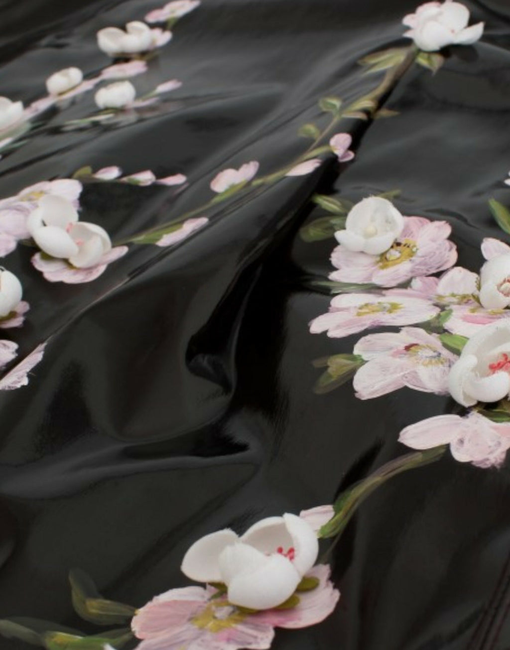 Dolce & Gabbana Black Hand-Painted Floral Runway Dress – Crystal Buttons, Silk Lining, Exclusive Italian