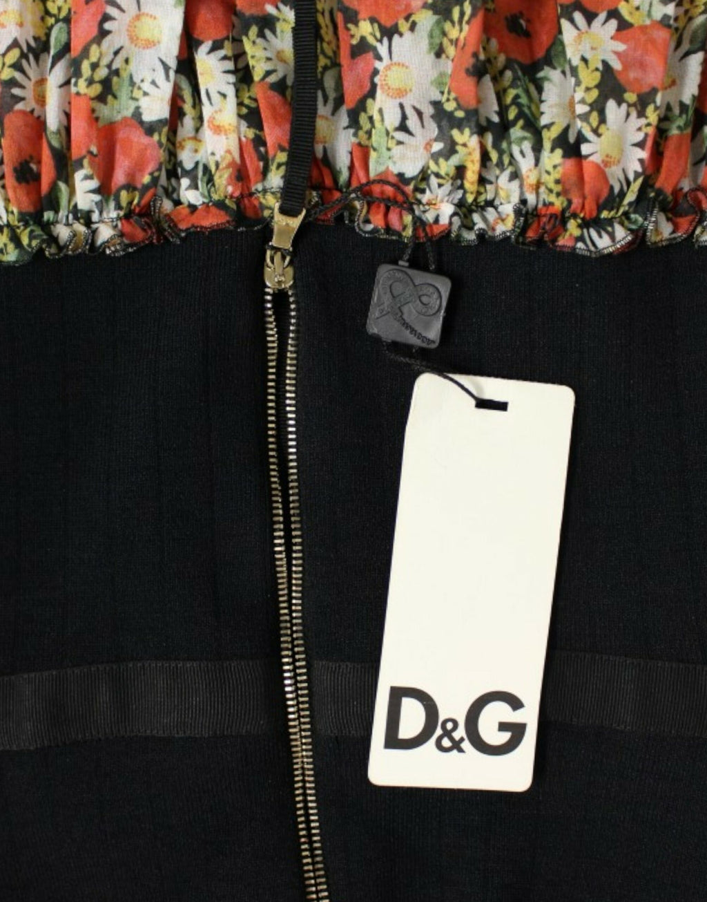 Dolce & Gabbana Multicolored Floral Bubble Halterneck Dress – Cotton-Viscose, Zipper, Logo Detail, Italian