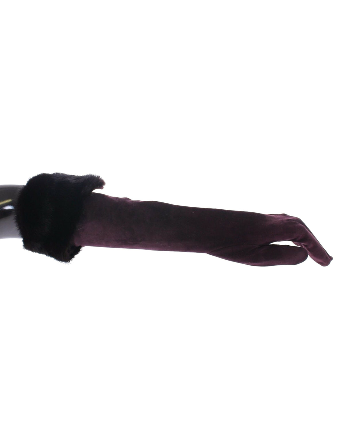 Dolce & Gabbana Purple Mink Fur Goat Leather Elbow-Length Gloves – Logo, Italian, MainLine
