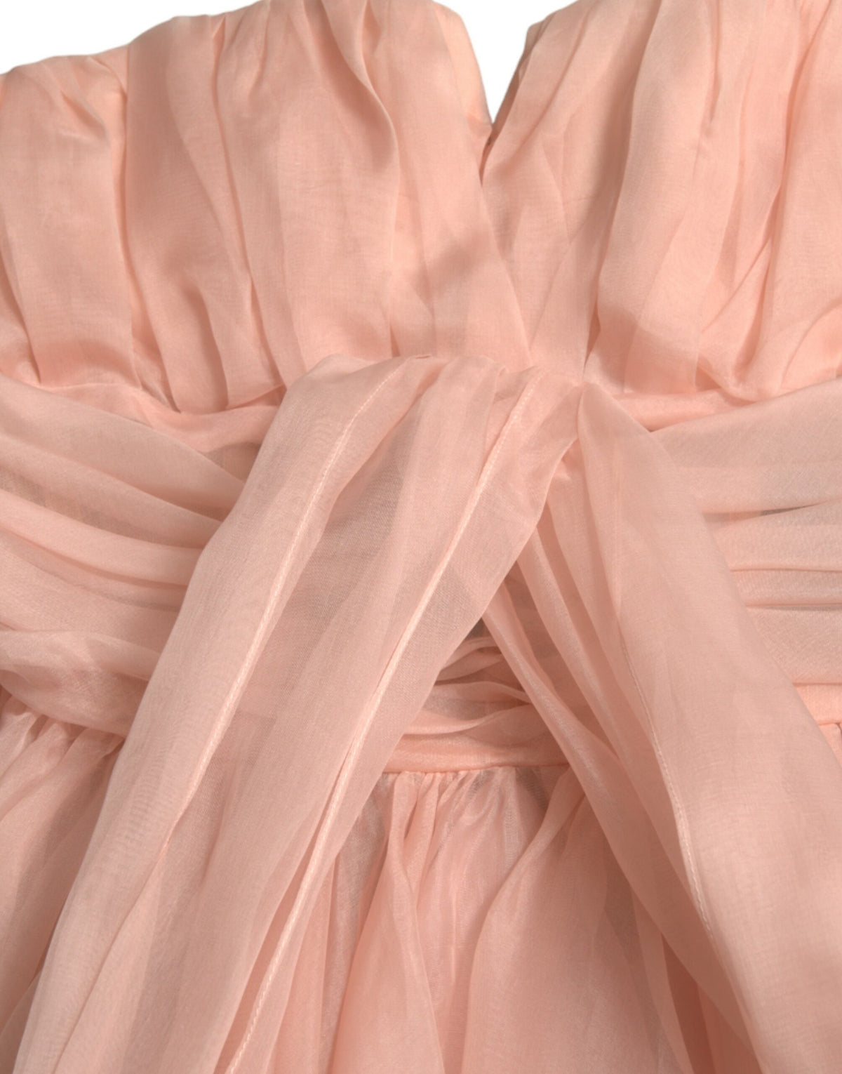 Dolce & Gabbana Pink Silk Chiffon Halter Pleated A-Line Midi Dress – 100% Silk