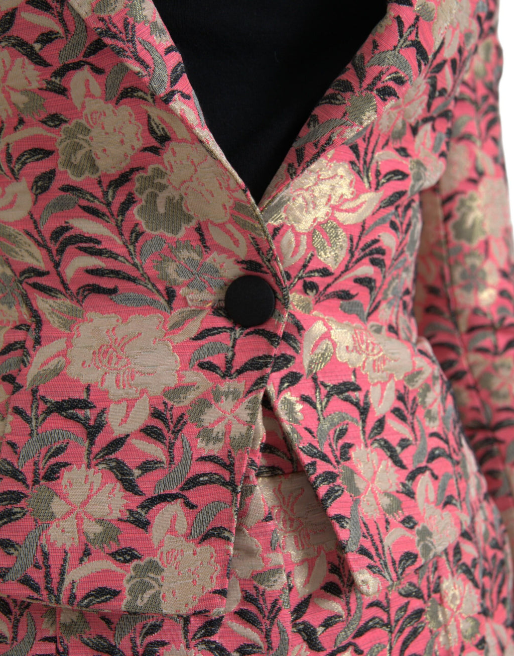 Dolce & Gabbana Pink Floral Jacquard Slim Fit 2 Piece Suit