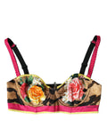Dolce & Gabbana Multicolored Floral Bustier Sleeveless Crop Top – 50% Silk, Hook-and-Eye Closure