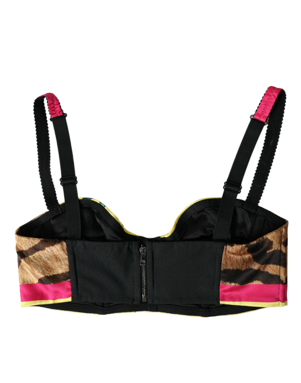 Dolce & Gabbana Multicolored Floral Bustier Sleeveless Crop Top – 50% Silk, Hook-and-Eye Closure