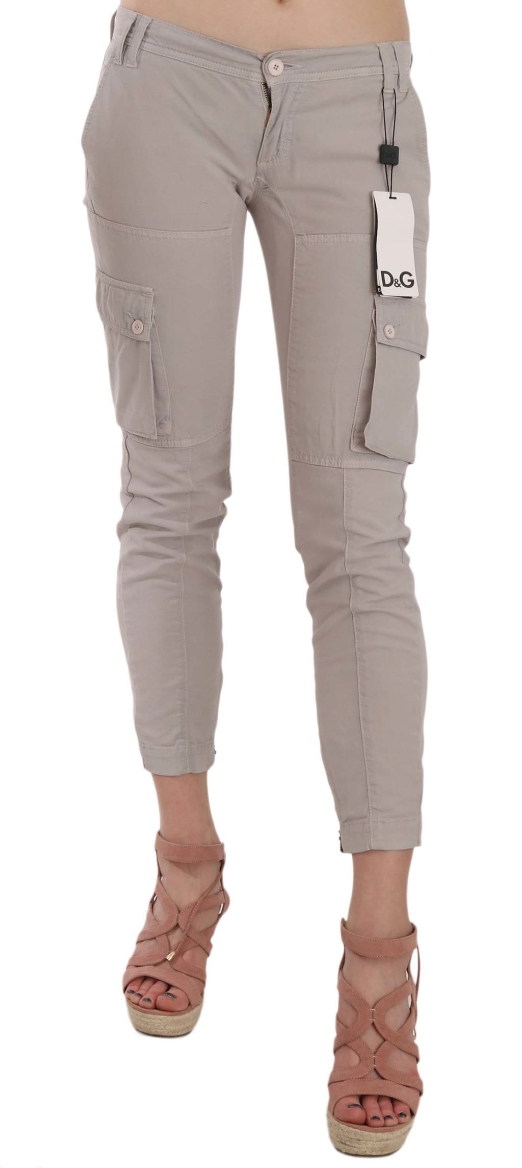 Dolce & Gabbana Khaki Slim-Fit Casual Trousers