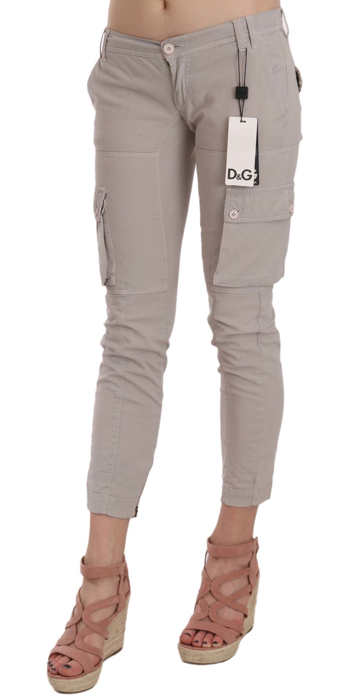 Dolce & Gabbana Khaki Slim-Fit Casual Trousers