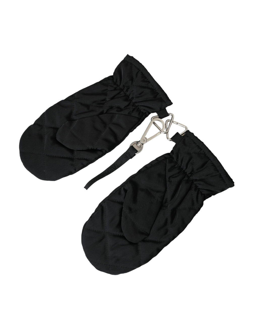Dolce & Gabbana Black Quilted Nylon Wrist-Length Gloves – Viscose Lining, Logo, Italian
