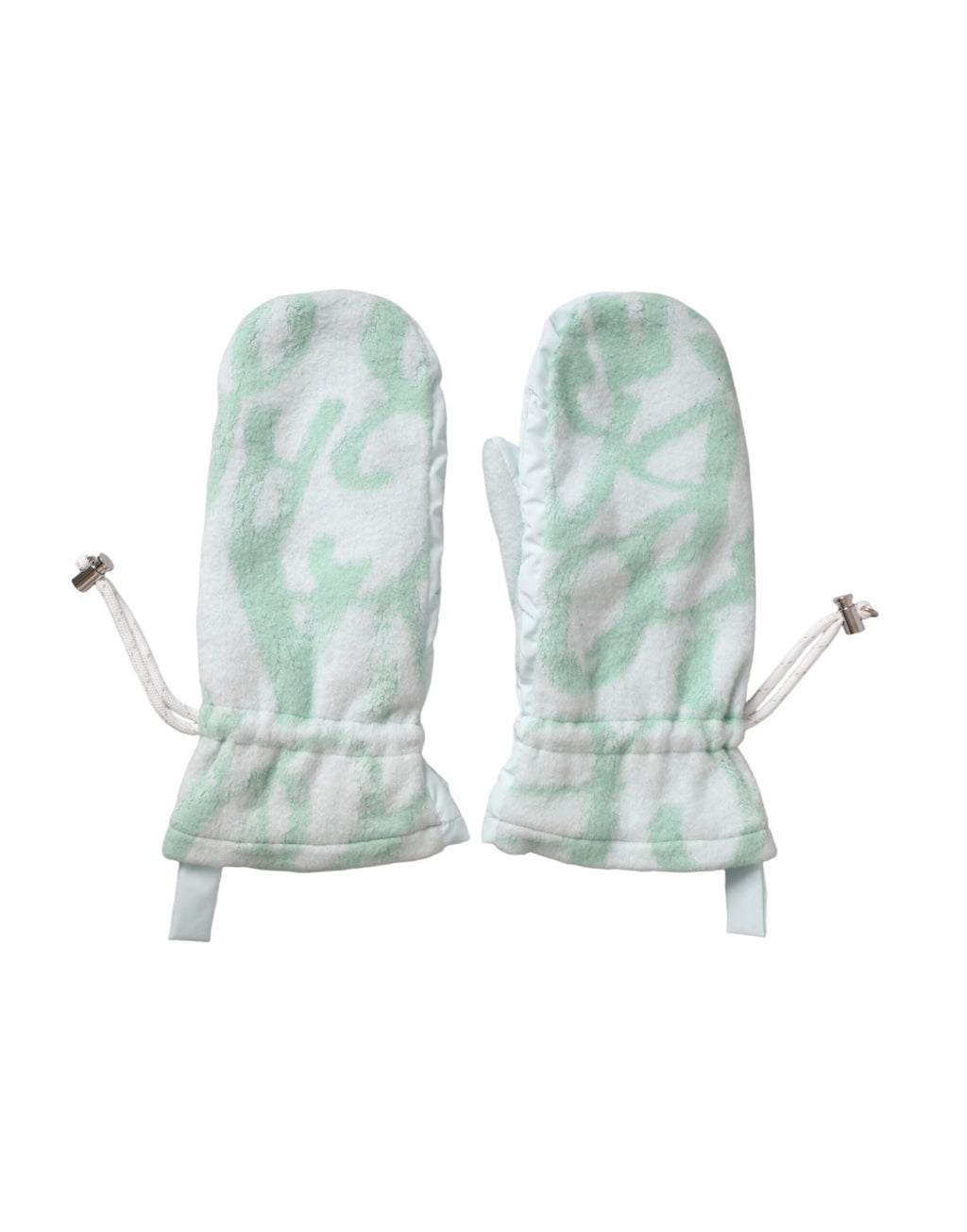 Dolce & Gabbana White-Green Nylon Wrist-Length Gloves – Viscose Lining, Logo, Italian
